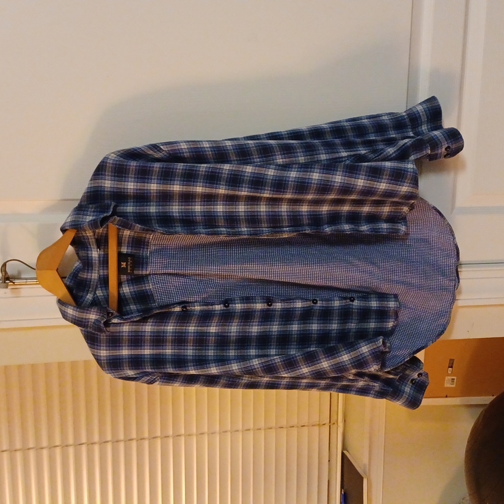 Long Sleeve Blue Marcello Sport Shirt